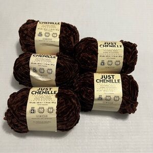 Premier Just Chenille yarn Cocoa (Brown) lot of 5